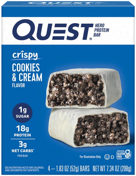 Quest Hero Crispy Cookies & Cream Protein Bar